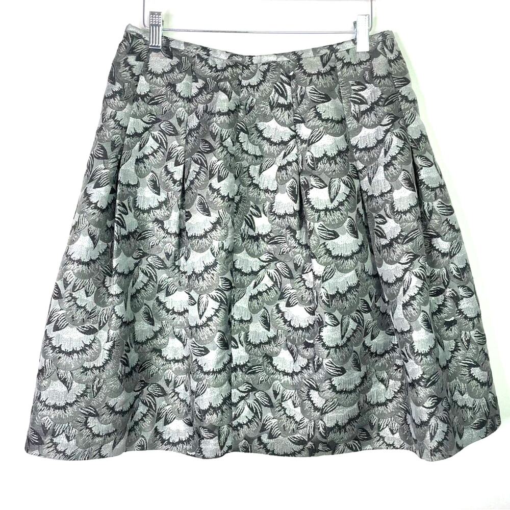 Black & Silver Skirt A Line Petite Small Apostrophe Metallic 8 Petite
